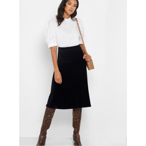 Mango ribbed side slit midi skirt - Picture 1 of 6